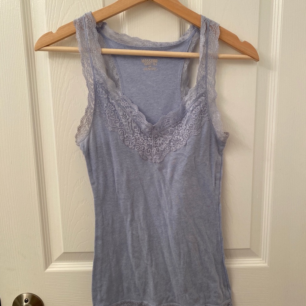 blueish lace cami